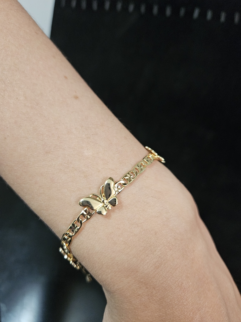 Gold Plated Butterfly Chain Bracelet 18cm